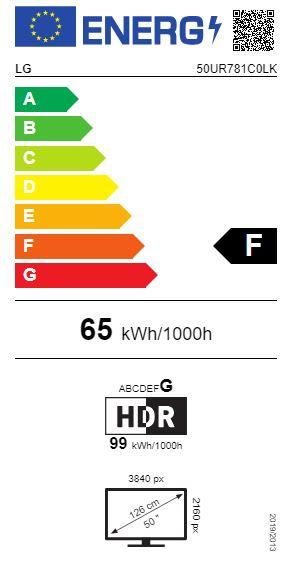 Label énergétique LG 50UR781C0LK (50", UR78, LED, 4K, 2023)