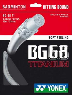 Actual product image Yonex BG-68 Titanium / 10m set, white, 0.68mm