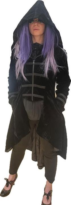 Fasnachts-Bazar Ladies fantasy coat, velvet with hood (3XL)