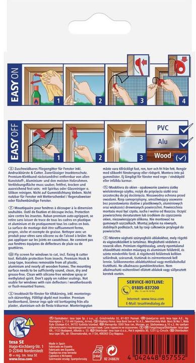 Produktbild tesa Insektenschutz COMFORT für Fenster, mit Klettband, selbstklebend, ohne Bohren (130 x 150 cm)