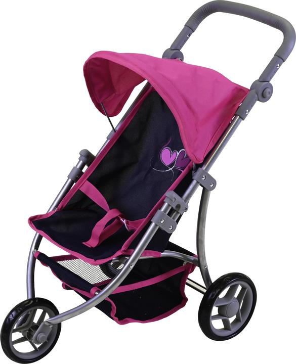 Knorrtoys Puppenbuggy Jogger Lio - flying hearts blue pink