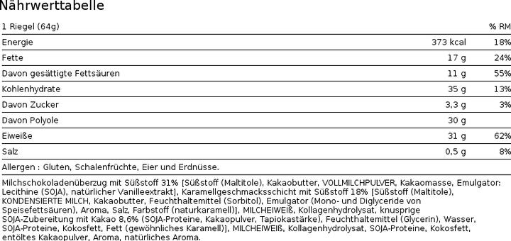 Nährwerte und Zutaten Biotech USA Crush Bar (Toffee Coconut, 1 Stk., 65 g)