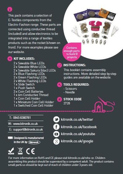 Image du produit Kitronik Pack Electro-Fashion Deluxe E-Textiles