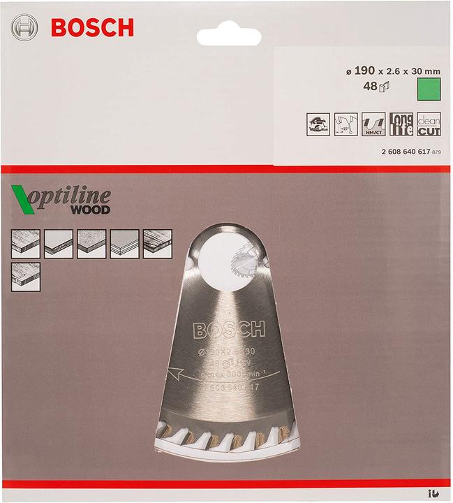 Actual product image Bosch Professional Zubehör PRO Wood circular saw blade, 190 x 2.6 x 30 mm
