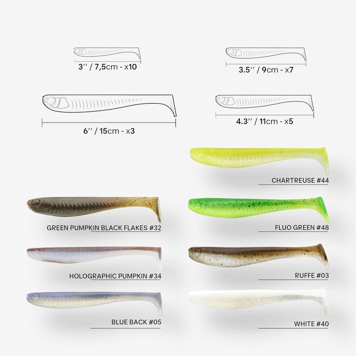 Image du produit Caperlan Leurre souple pêche YUBARI FAT SHAD avec attractant Dos Bleu (9 cm)