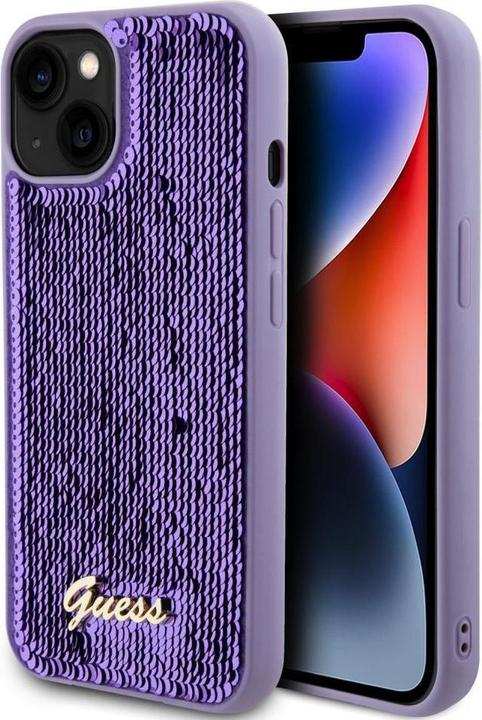Immagine prodotto Guess Custodia con logo in paillettes per iPhone 13 Viola (Apple iPhone 13)
