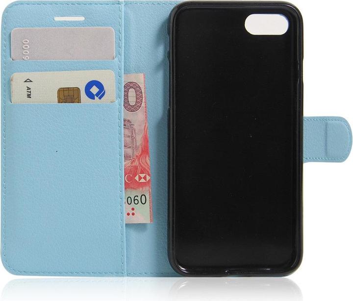 Image du produit Cover-Discount iPhone 8 / 7 - étui en cuir Etui cartes compartiments bleu clair (Apple iPhone SE, Apple iPhone 8, Apple iPhone 7)