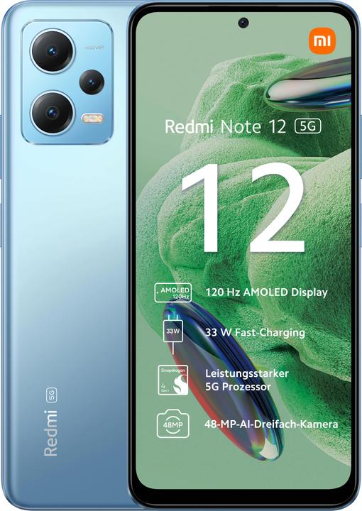 Xiaomi Redmi Note 12 5G (128 GB, Blu ghiaccio, 6.67", Doppia SIM Ibrida, 48 Mpx, 5G)