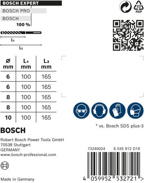 Nutritional values and ingredients Bosch Professional Zubehör EXPERT SDS plus-7X hammer drill bit set, 6/6/8/10 mm, 5 pcs. (6.0 mm, 10.0 mm, Ø 8.0 mm)
