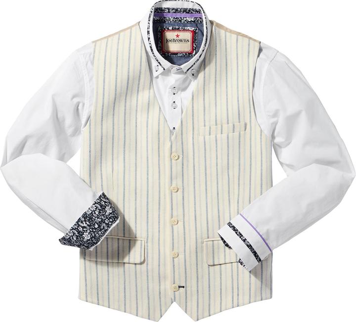 Joe Browns Striped Linen Blend Suit Waistcoat