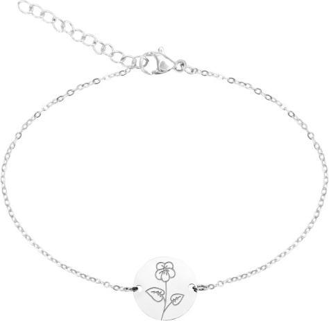 Immagine prodotto HCA Armband - "Your Flower" - Edelstahl - Veilchen (20 cm, Acciaio inossidabile)
