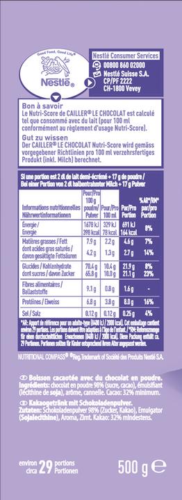 Produktbild Cailler Le Chocolat Kakaogetränkepulver (500 g)