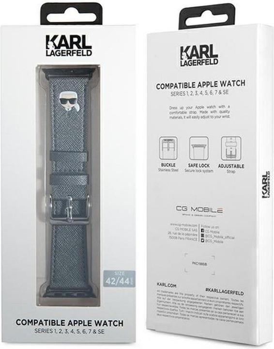 Immagine prodotto Karl Lagerfeld Teste di Karl (42 mm, 44 mm, 45 mm, Saffiano, Apple Watch Series 1, Apple Watch Series 2, Apple Watch Series 3, Apple Watch Serie 4, Apple Watch Serie 5, Apple Watch Serie 6, Apple Watch Series 7, Apple Watch Series 8, Apple Watch Series 9, Apple Watch SE)