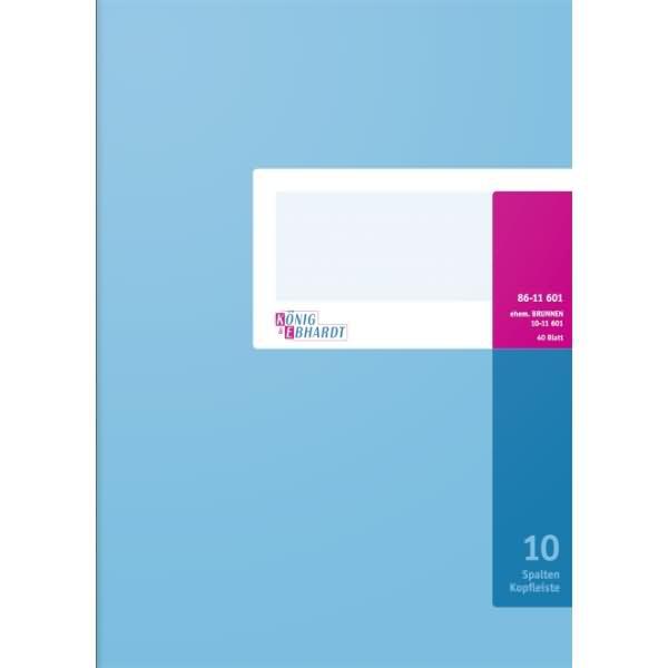 Actual product image König & Ebhardt Column book DIN A4 light blue/magenta 10 columns 40 sheets (40 x)
