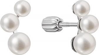 Evolution Group - Silver stud earrings with real river pearls 21101.1B