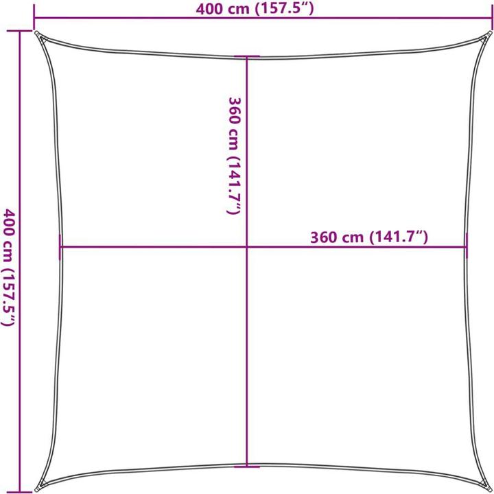 Immagine prodotto VidaXL Sonnensegel farbe 100% Polyester Oxford (4 x 4 m)