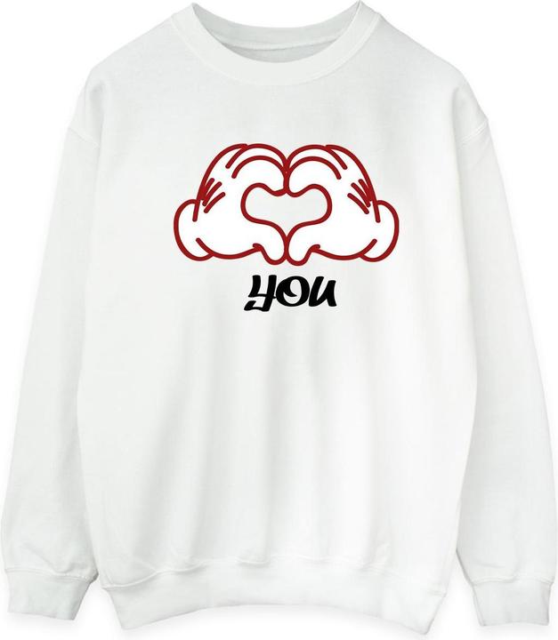 Actual product image Disney Mens Mickey Mouse Love You Hands Sweatshirt (M)