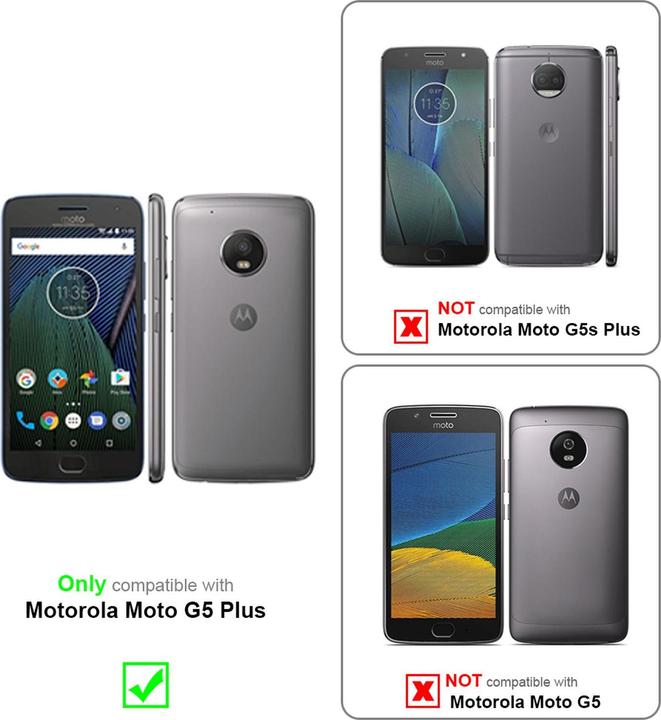 Actual product image Cadorabo Book Invisible Magnet Cover (Motorola Moto G5 Plus)