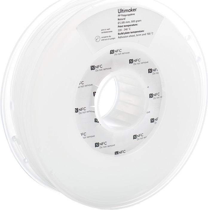 Actual product image Ultimaker 3 PP filament (PP, 2.85 mm, 500 g, Transparent)