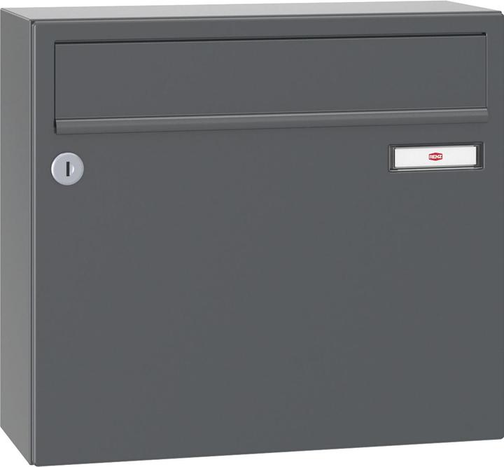 Actual product image Renz Hanging letterbox SERIES 17 - 370 x 330 x 145, anthracite grey RAL 7016