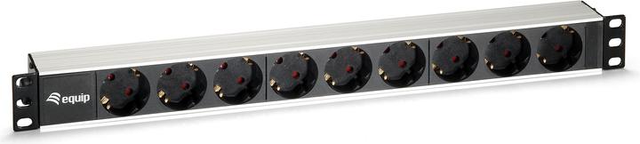 Produktbild equip Steckdosenleiste 9-fach Schuko 180cm Kabel Aluminium Version 1HE (9 x, CEE 7/4, 1.80 m)