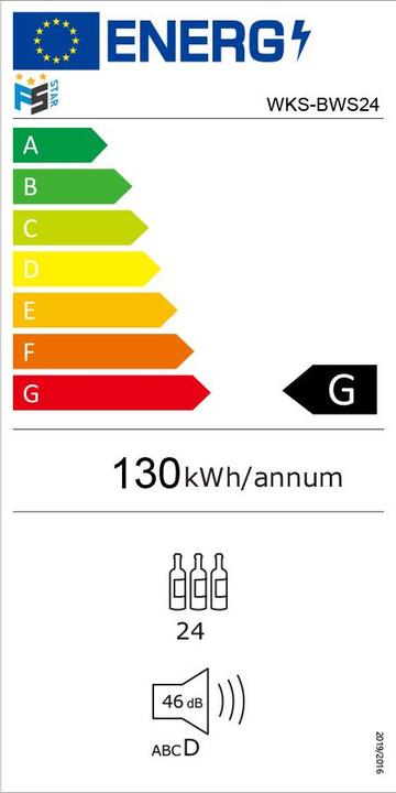 Energy Label Kibernetik Bodega FSP wine refrigerator 24 bottles 1 zone