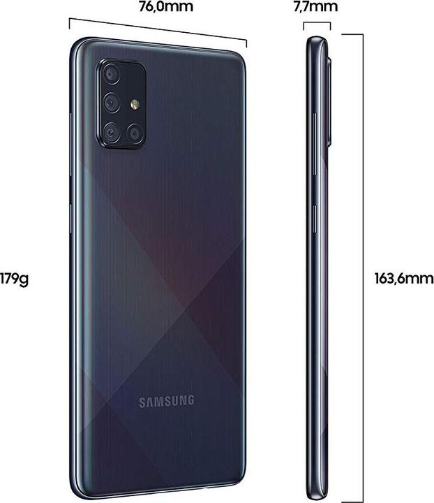 Produktbild Samsung Galaxy A71 (128 GB, Prism Crush Black, 6.70", Dual SIM + SD, 64 Mpx, 4G)