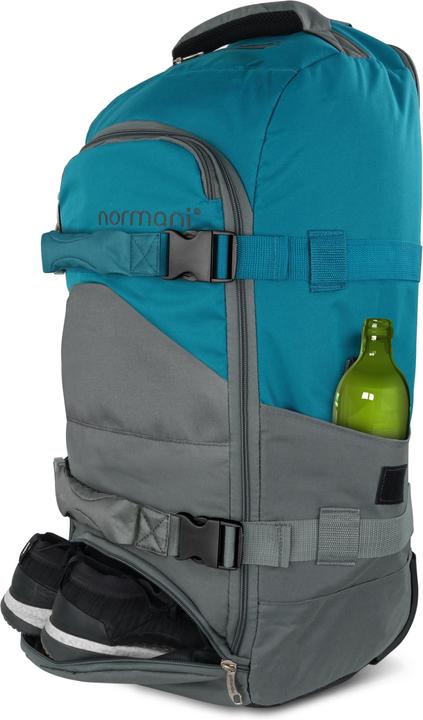 Produktbild Normani Reisetasche mit Rucksackfunktion 90L mit Regenüberzug Grau/Petrol (90 l, L (90 - 115l))