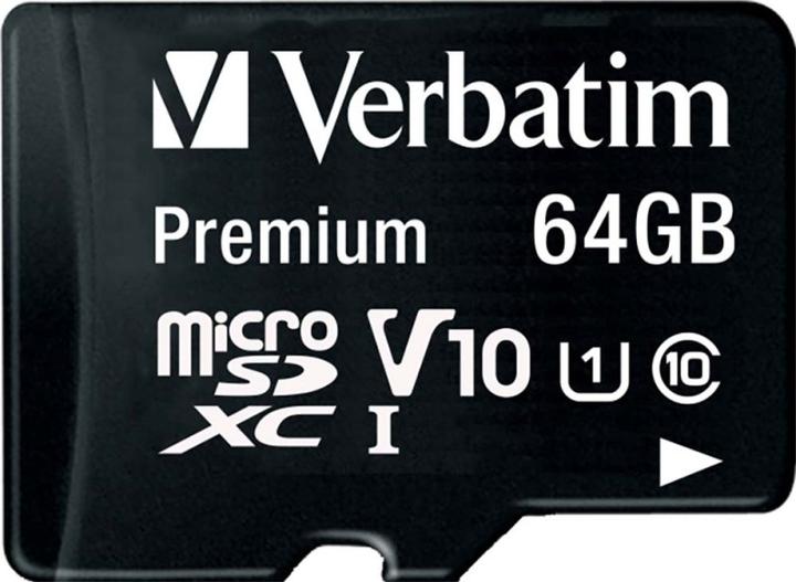 Image du produit Verbatim Carte Micro SDXC de classe 10 (64 Go, microSDXC, U1, UHS-I)