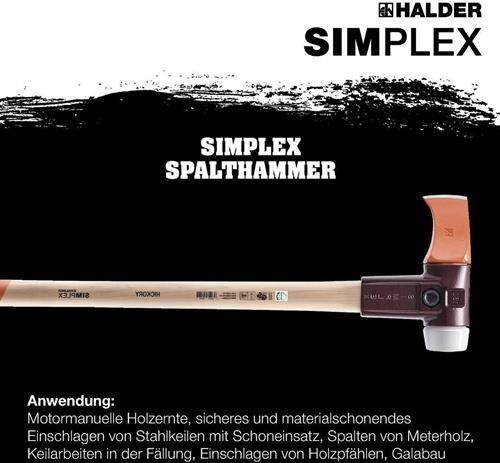 Produktbild Halder Spalthammer Superplastik Simplex Ø 60 mm, Hickorystiel & Temperguss Gehäuse (4100 g)