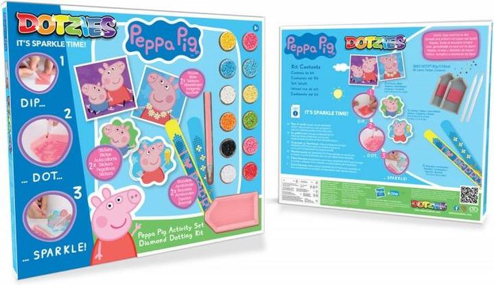 Produktbild Diamond Dotz DOTZIES® Original Diamond Painting Set Peppa Pig mit 6 Motiven: 2 Bilder 15 x 15 cm, 2 Armbänder, 2