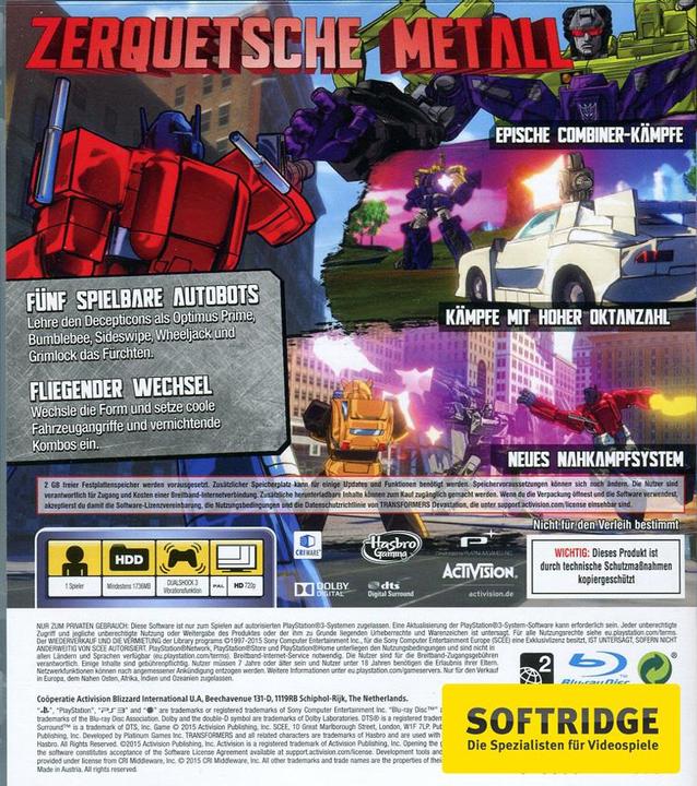 Image du produit Activision Transformers Devastation (PS3, DE)