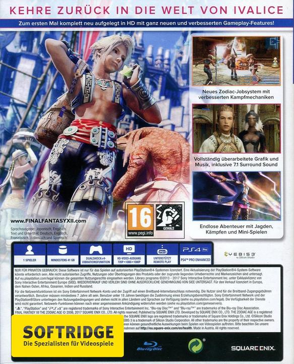 Actual product image Square Enix Final Fantasy 12: The Zodiac Age (PS4)