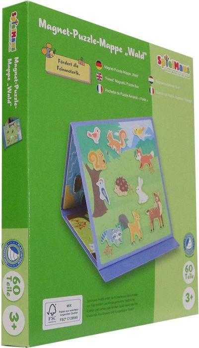 Actual product image Spielmaus Wood Magnet Puzzle Folder, 3 pieces (60 pieces)