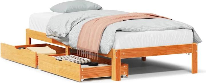 Actual product image VidaXL Bed with drawers pine (140 x 190 cm)