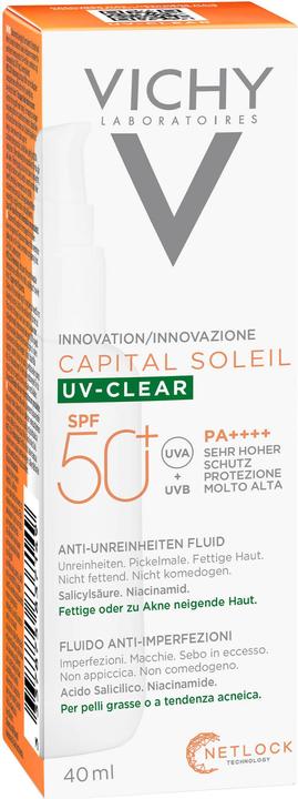 Image du produit Vichy Capital Soleil UV-Clear 40ml (Crème solaire visage, SPF 50+, 40 ml, 65 g)