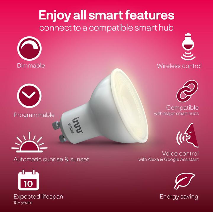 Immagine prodotto Innr Smart Spot RS 227 T-4 comfort 4-Pack (GU10, 5 W, 420 lm, 4 x, F)