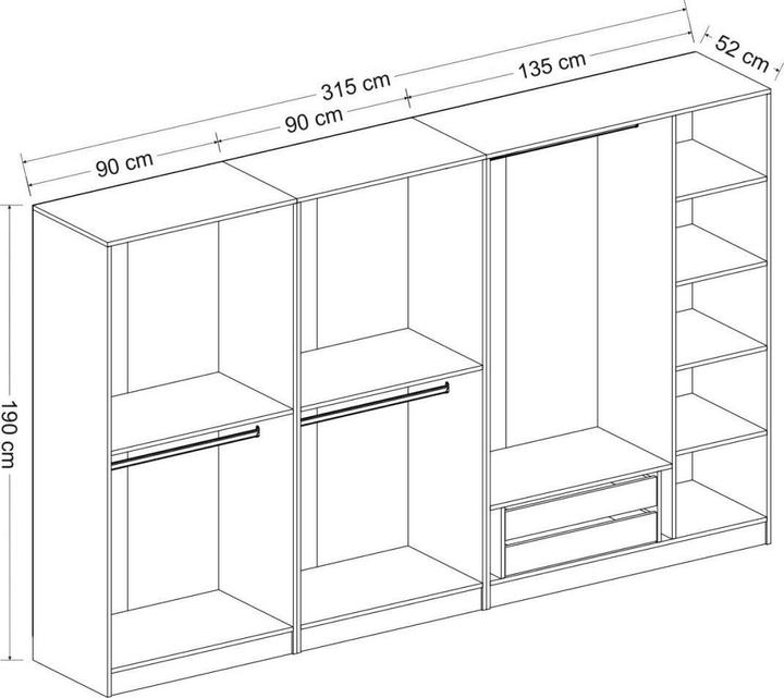 Actual product image Hanah Home Kaley (315 x 52 x 190 cm)