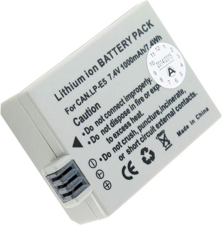 Actual product image Canon Battery LP-E5, EOS 500D, EOS Rebel T1i (Rechargeable battery)