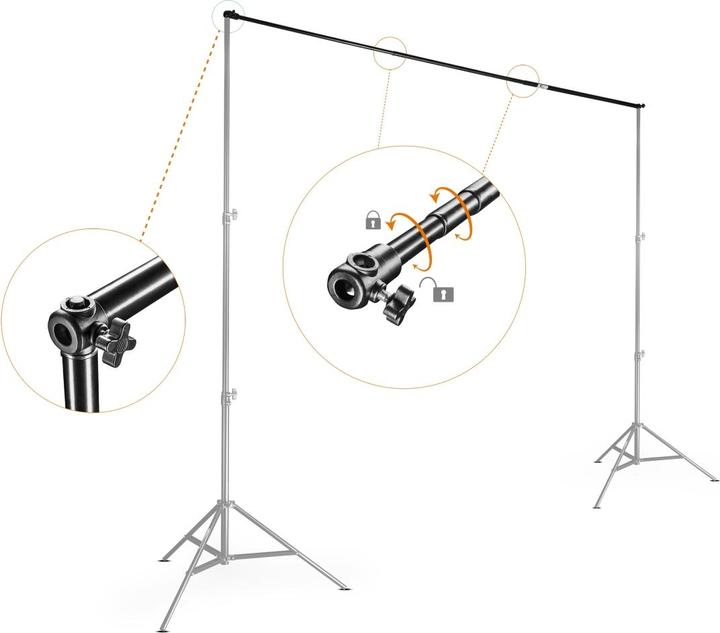 Produktbild Walimex Teleskop Hintergrundstange (3 cm, 307 cm)