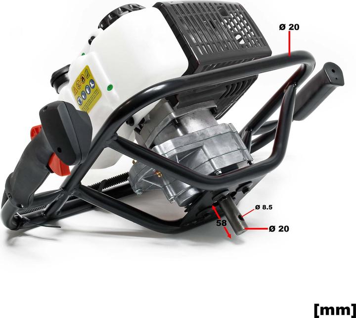 Actual product image Wiltec Ground Drill with 63.3 cc 3HP 2.2 kW and Ø200 mm Auger