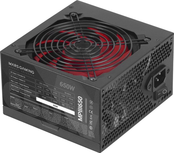 Mars Gaming MPIII650 Alimentatore 650 W 20+4 pin ATX ATX Nero (650 W)