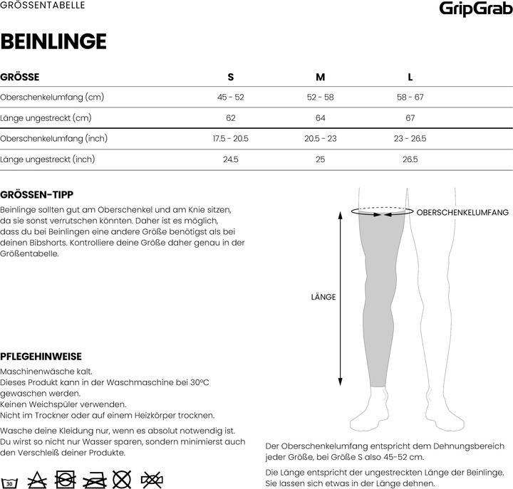 Nährwerte und Zutaten GripGrab AquaRepel 2 Water-Resistant Beinlinge (L)