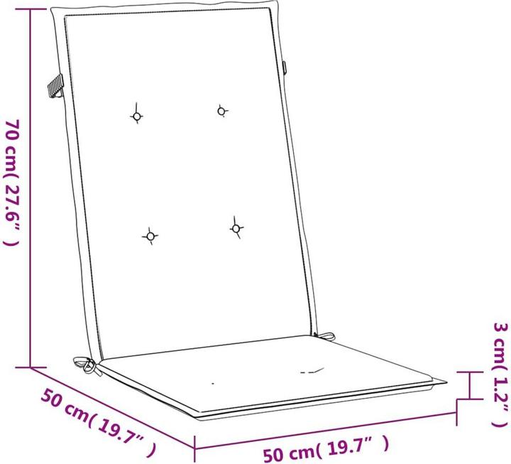 Produktbild VidaXL Hochlehner-Auflagen 6 Stk. Stoff (120 x 50 x 3 cm)