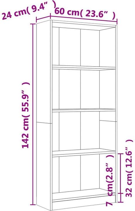 Immagine prodotto VidaXL Borghild (60 x 24 x 142 cm)