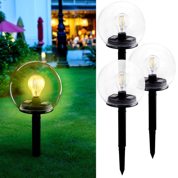 Produktbild Grundig Solar-Kugel-Lampe aus Glas mit abnehmbarem Erdspiess, 3er-Set (IP44)