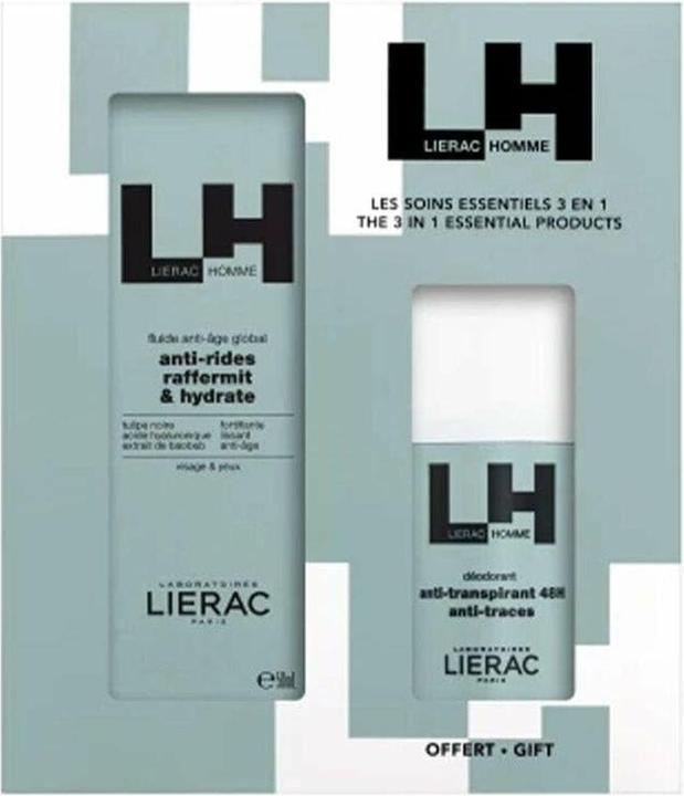 Lierac Homme Anti-Aging Fluid Box + Anti-Perspirant Deodorant 48H (Manicure set)