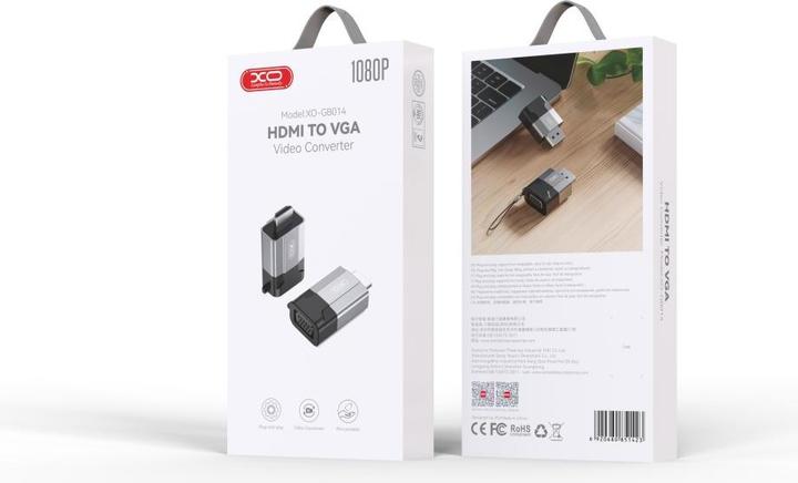 Image du produit xO adaptateur GB014 HDMI - VGA gris (HDMI, 2.70 cm)