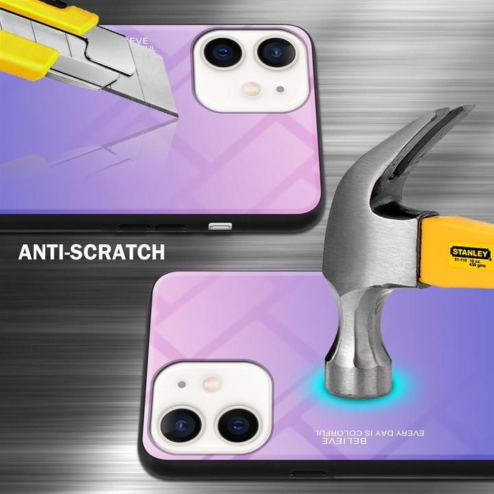 Produktbild Cadorabo TPU 2 Farben Glas Cover (Apple iPhone 12 mini)