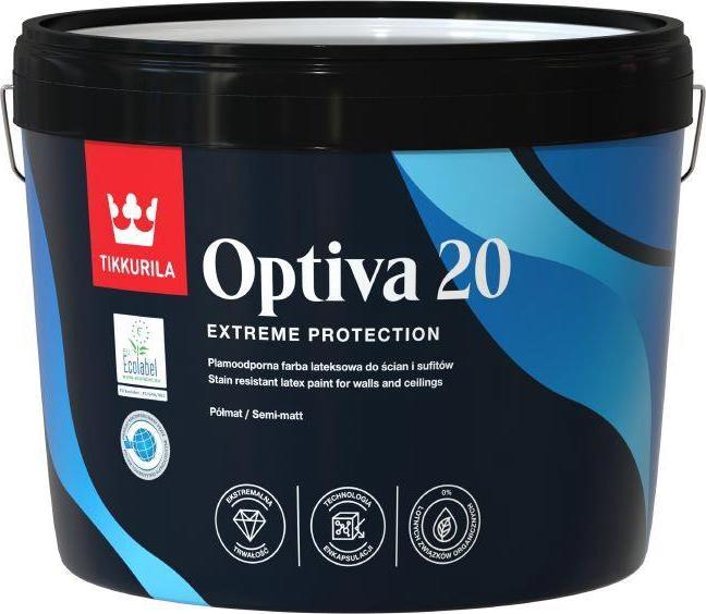 Actual product image Tikkurila Paints Optiva Semi Mat 20 Ba 9l (White)